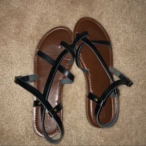 Black Leather Sandals